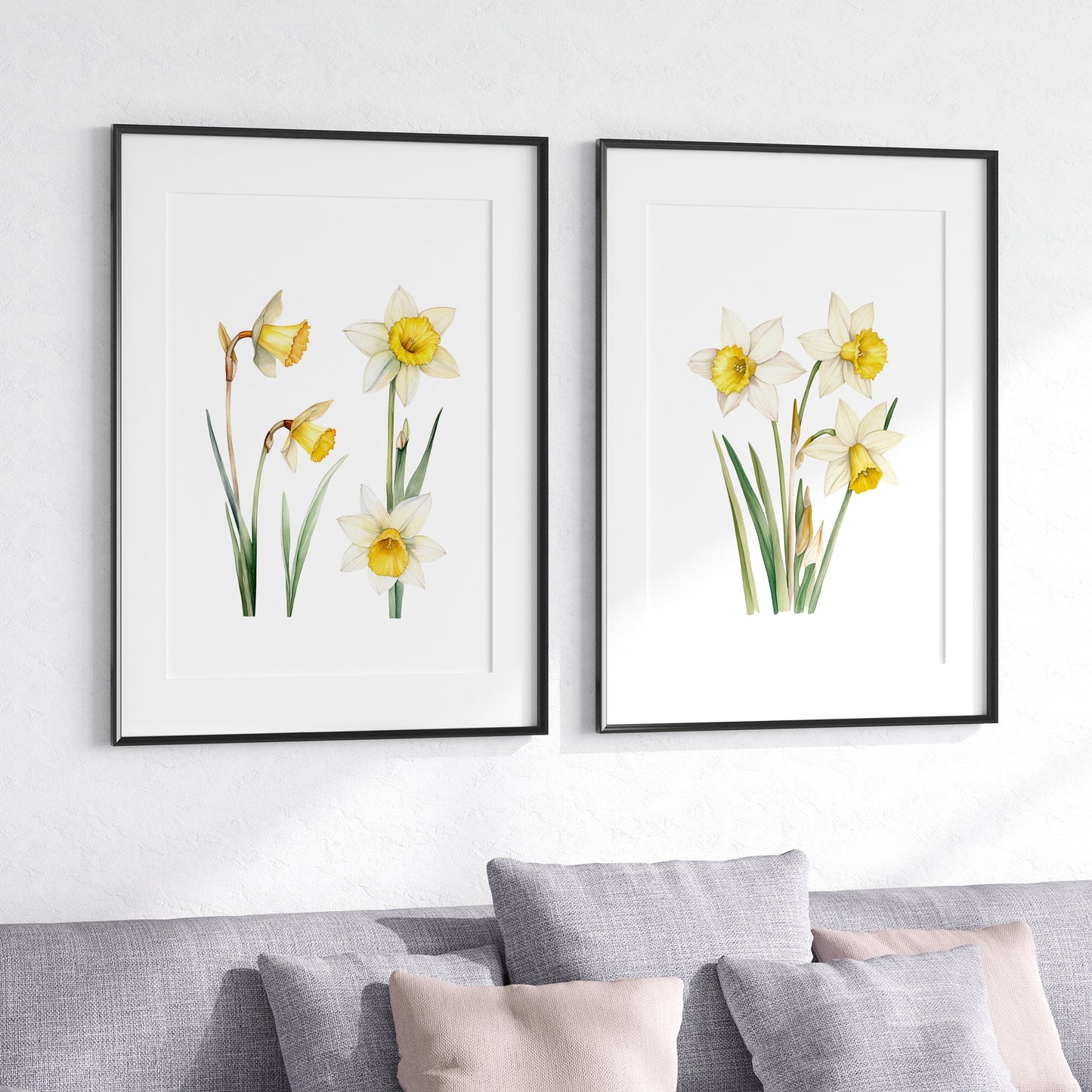 Daffodils Wall Art - Set of 2 Botanical Prints - Bloom Gallery