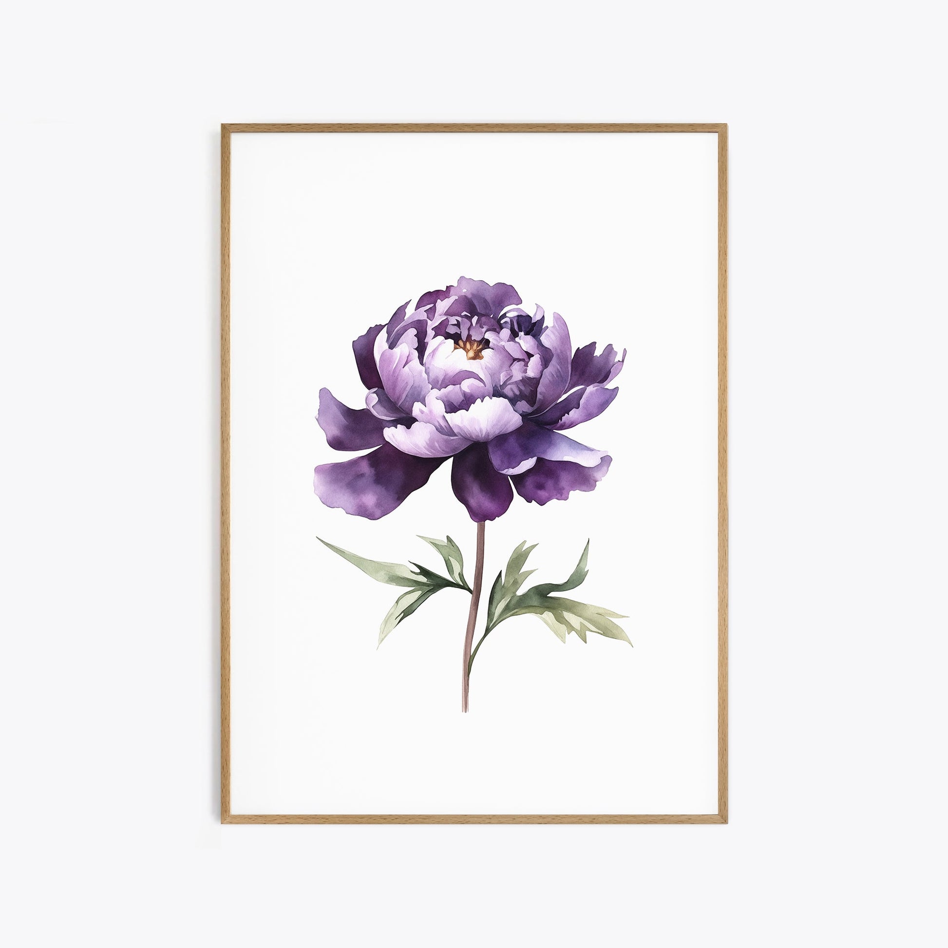 Dark Purple Peony Botanical Print - Elegant Wall Decor - Bloom Gallery