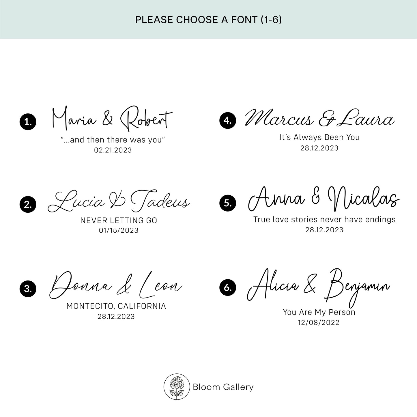 Custom Names Bouquet - Wedding Anniversary Print