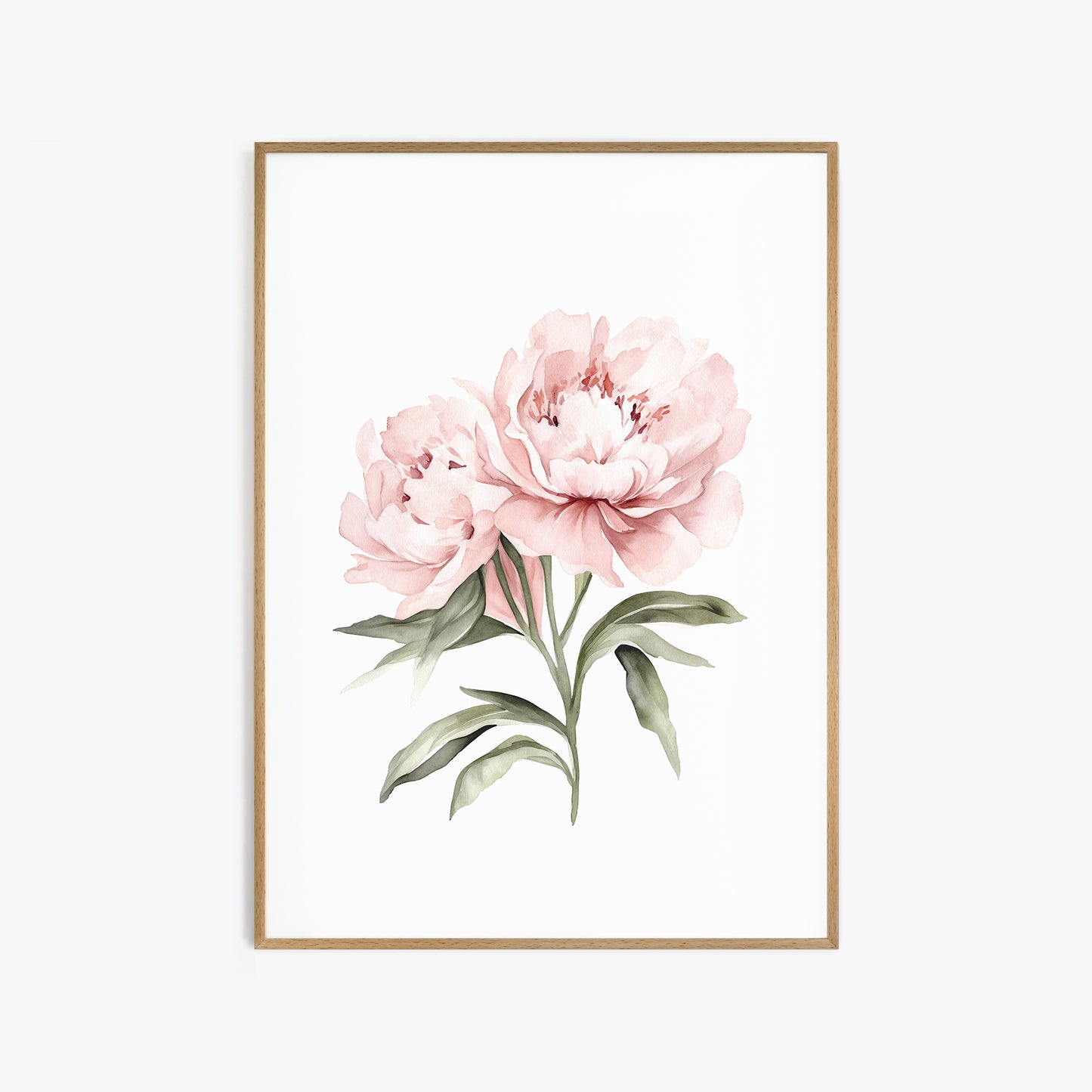 Pastel Pink Peonies Botanical Prints - Set of 3 Wall Decor