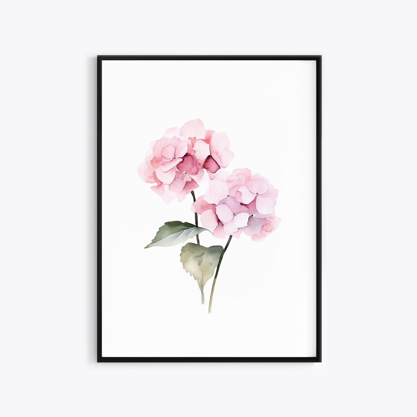 Pink Hydrangeas Botanical Prints - Set of 3 Wall Decor