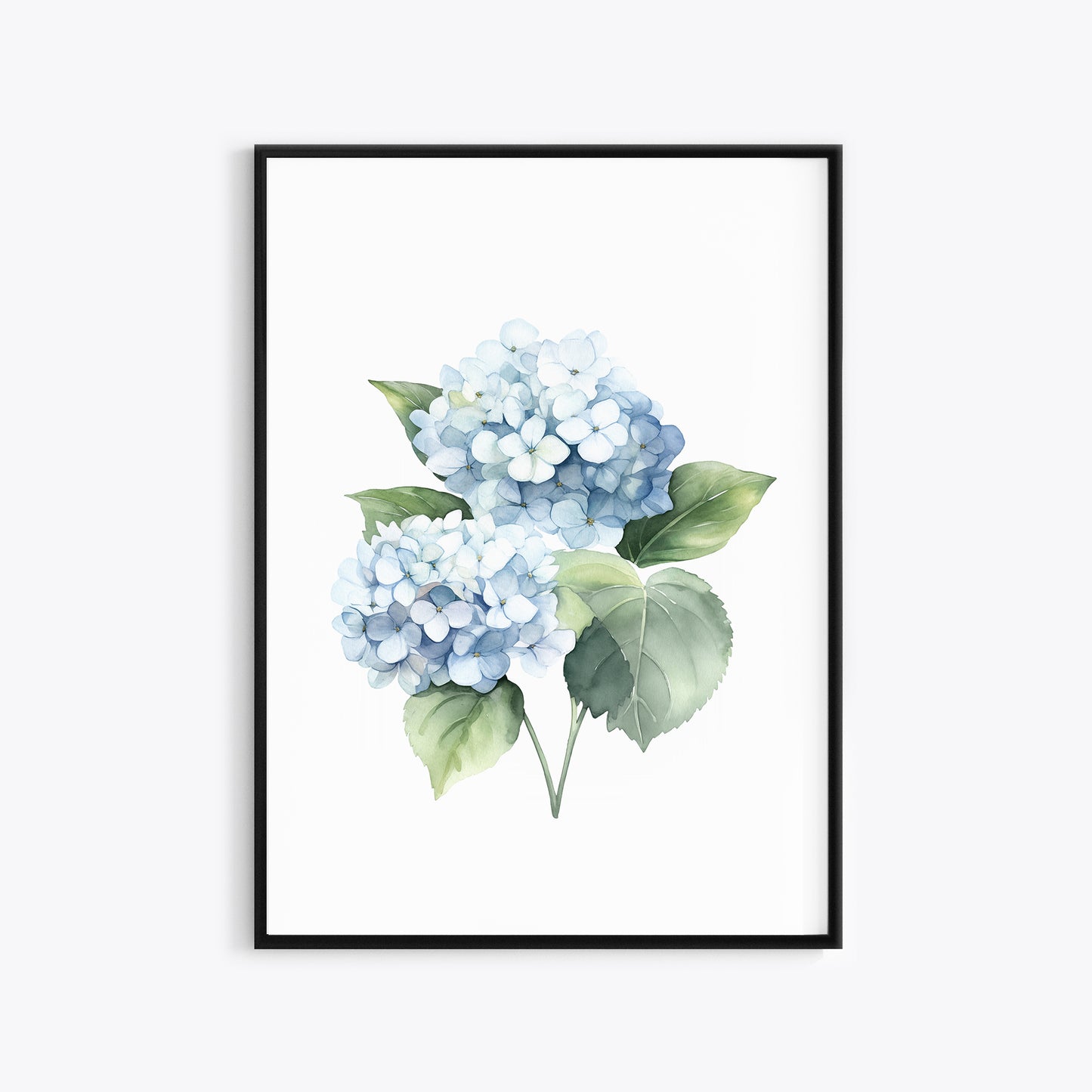 Blue Hydrangeas Wall Art - Set of 2 Botanical Prints