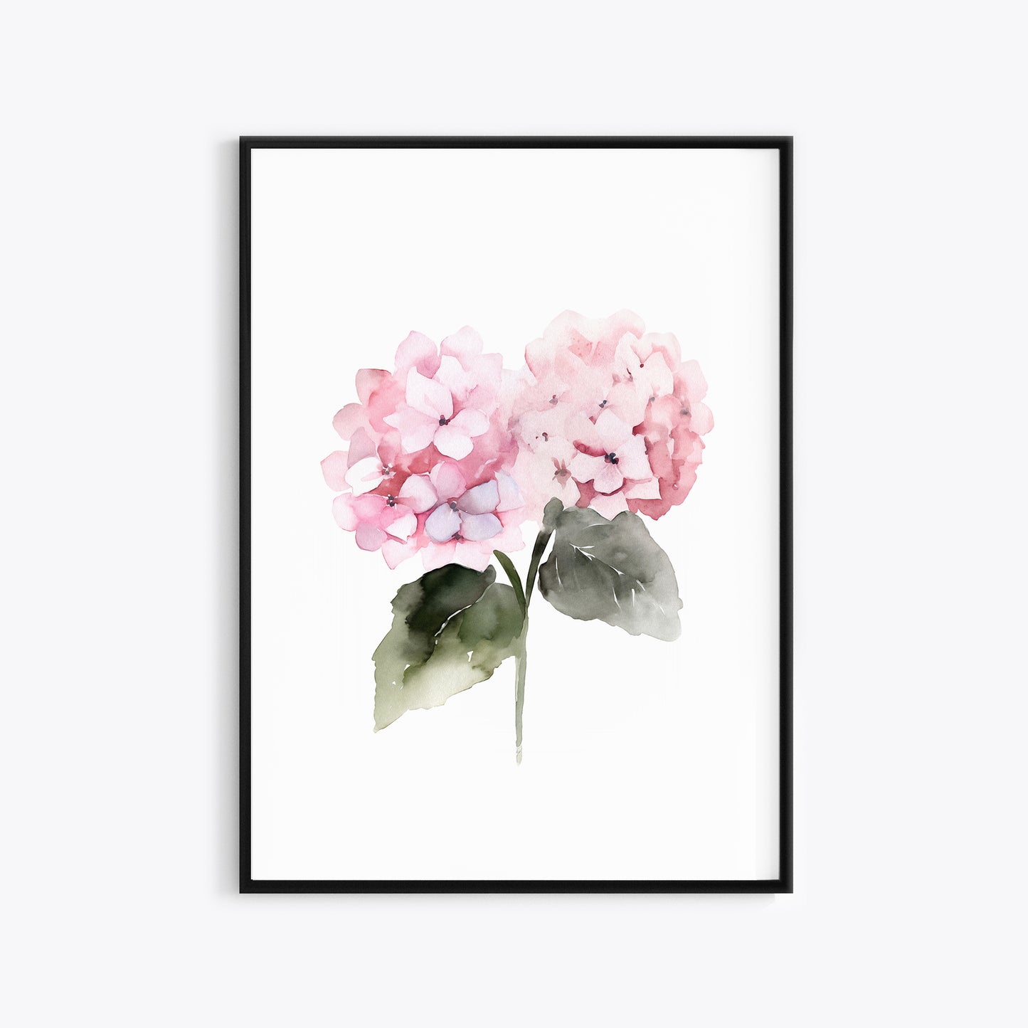 Pink Hydrangeas Botanical Prints - Set of 3 Wall Decor