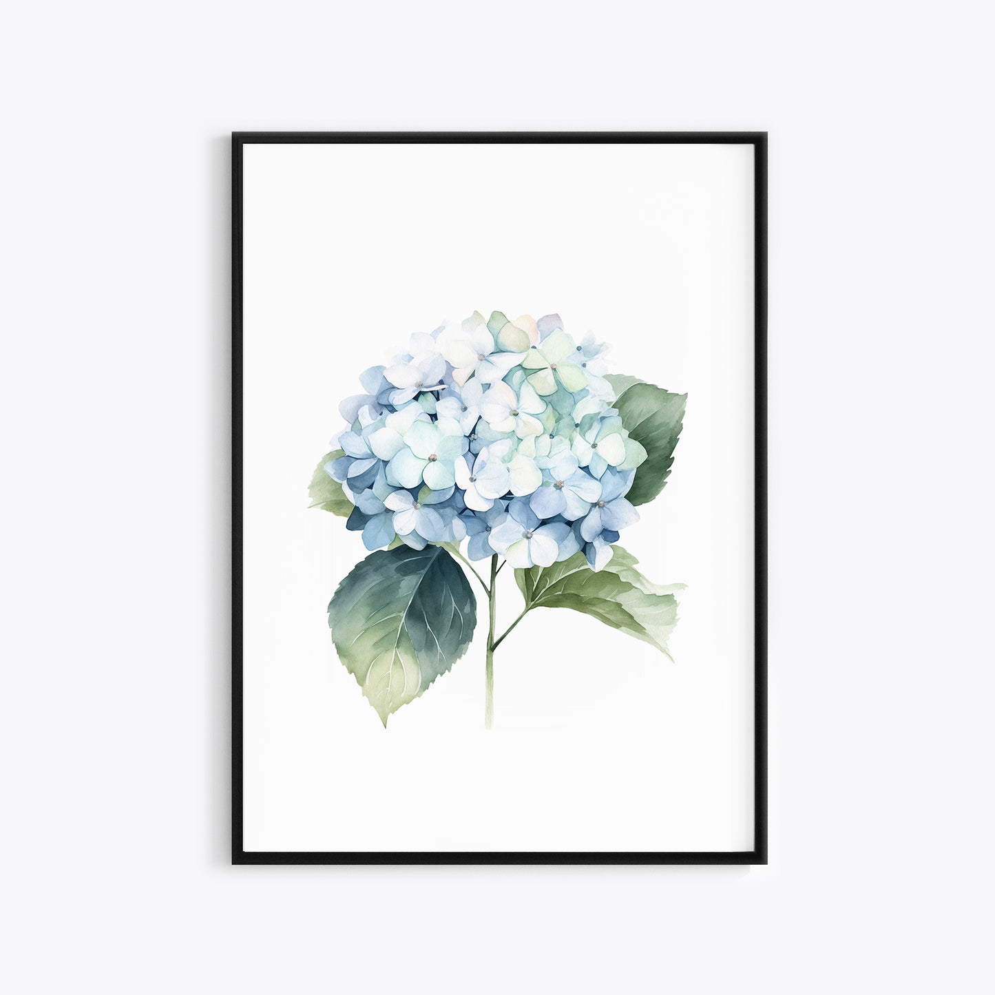 Blue Hydrangeas Wall Art - Set of 2 Botanical Prints