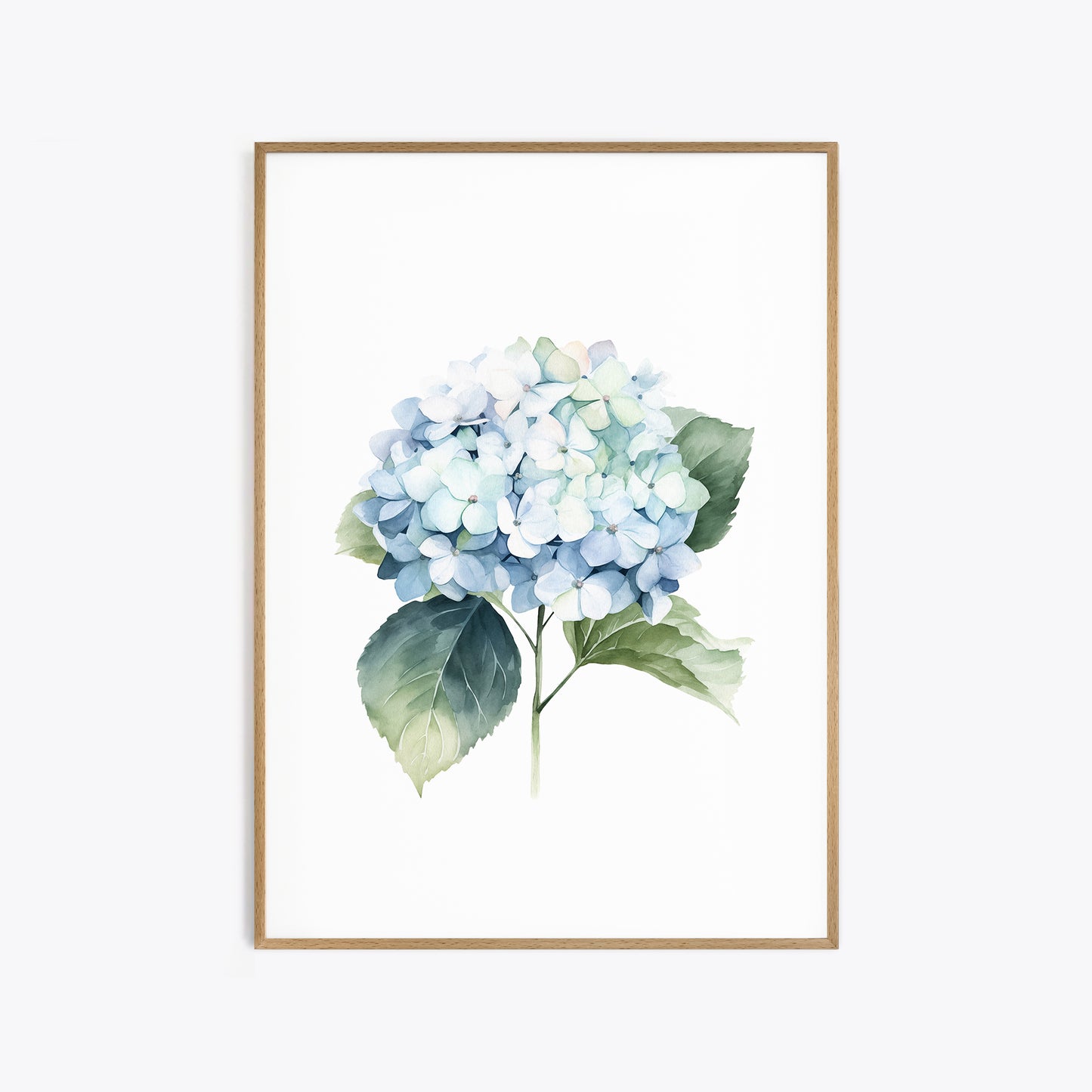 Blue Hydrangeas Botanical Prints - Set of 3 Wall Decor