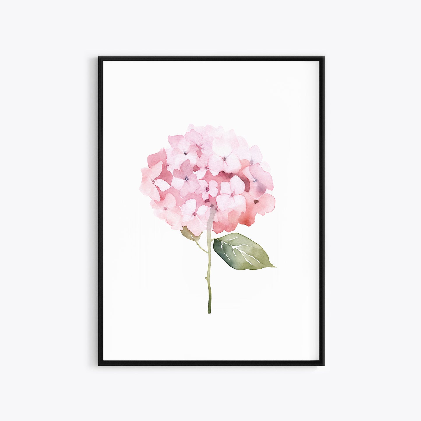 Pink Hydrangeas Botanical Prints - Set of 3 Wall Decor