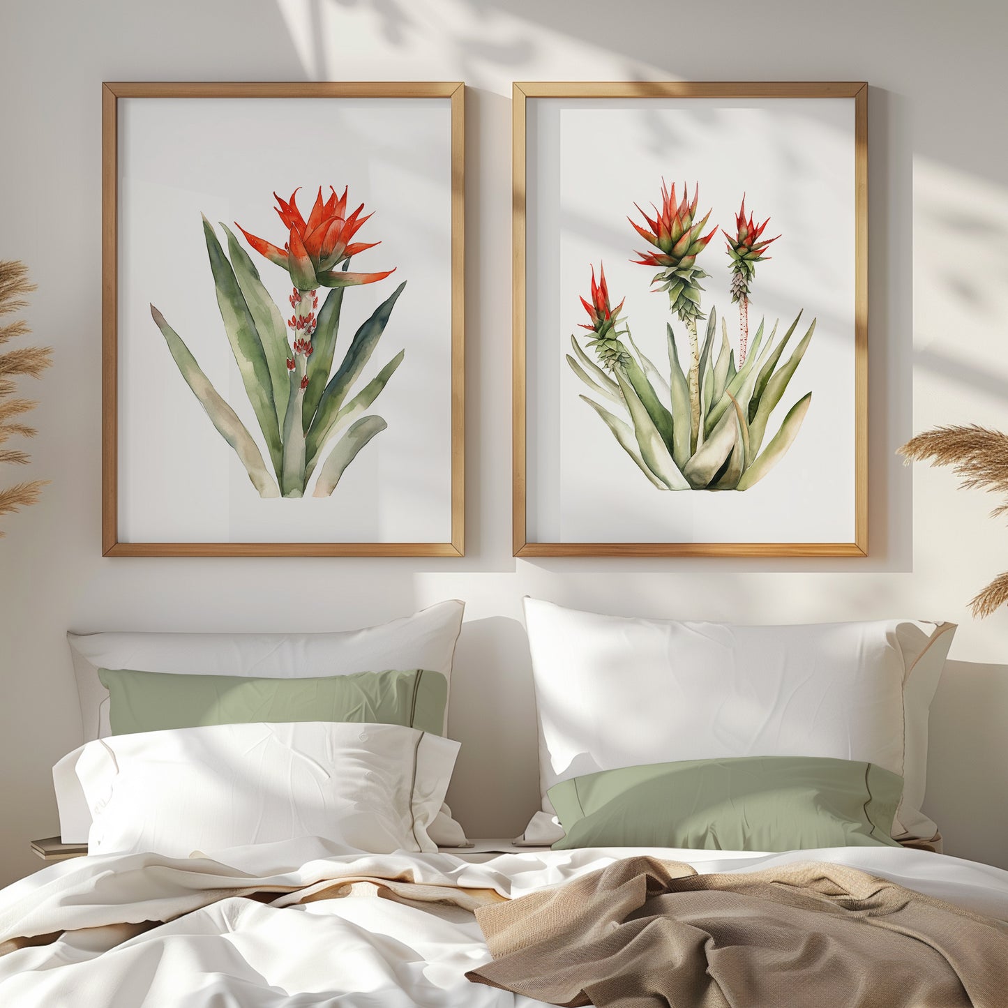 Aloe Plant Wall Art - Set of 2 Botanical Prints